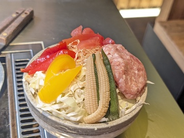 夏野菜チキンキーマカレーもんじゃ（全体）