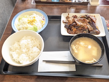 厚切り豚カルビと茄子の辛味噌炒め定食(全体)